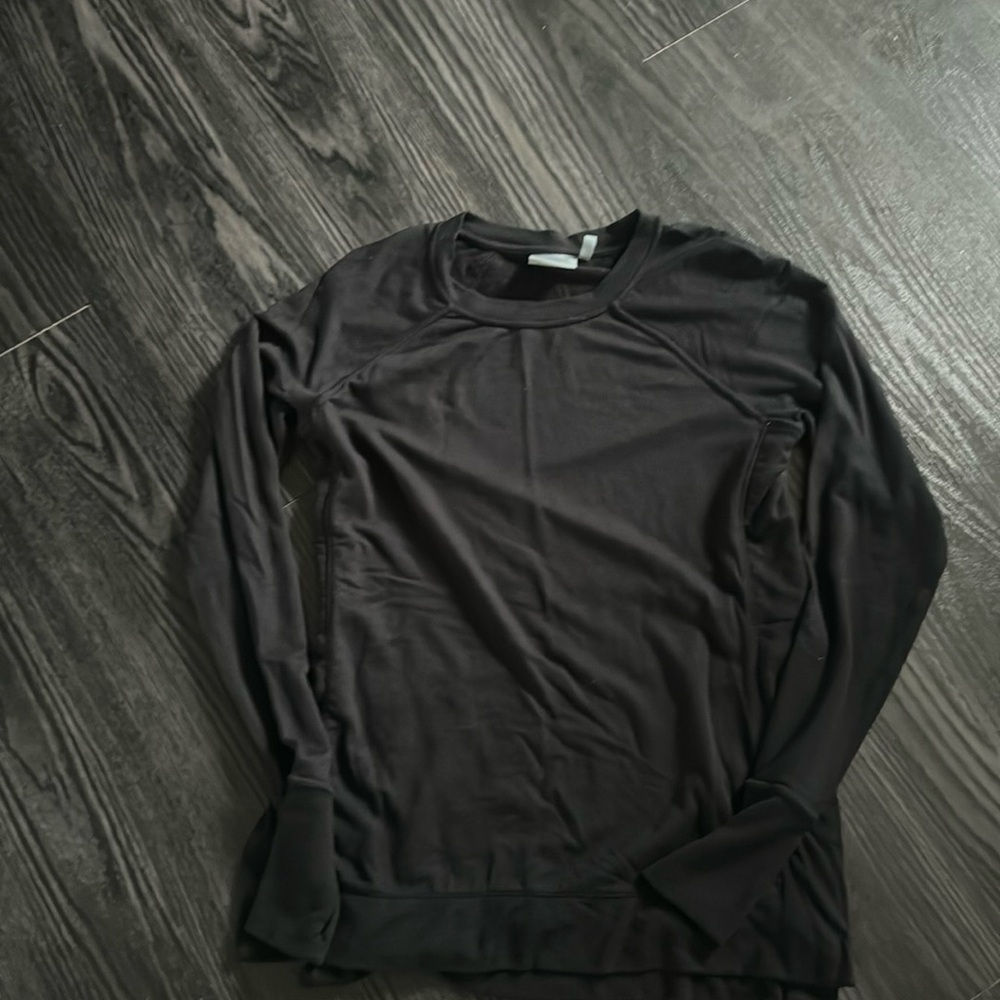 🍍 Athleta Studio Side Slit CYA Sweatshirt Womens Small Black Thumbholes🍍sz LG